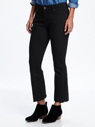 Black Flare Ankle Mid-Rise Jeans for Women | Old Navy US