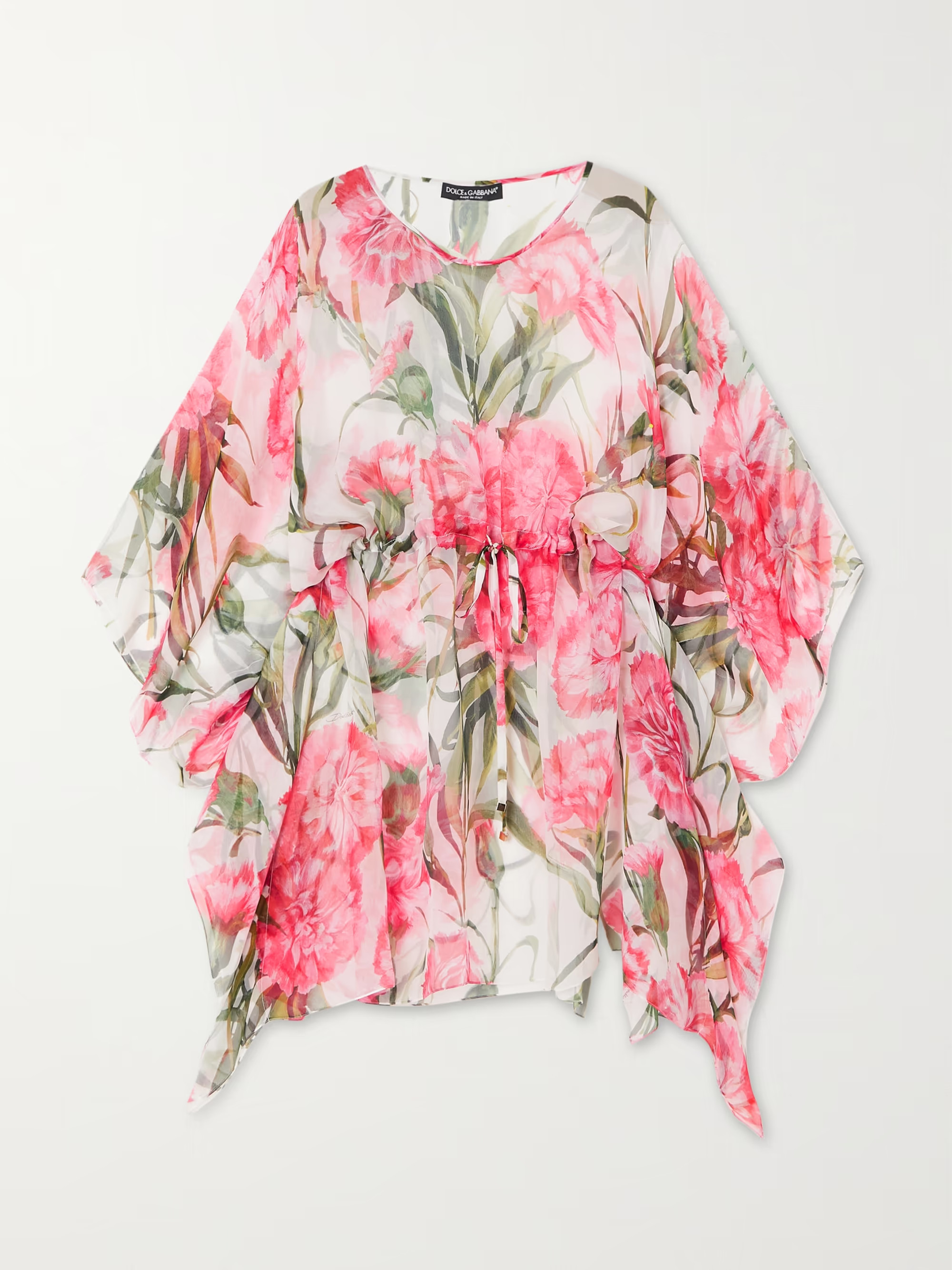 Asymmetric floral-print silk-chiffon kaftan | NET-A-PORTER (US)
