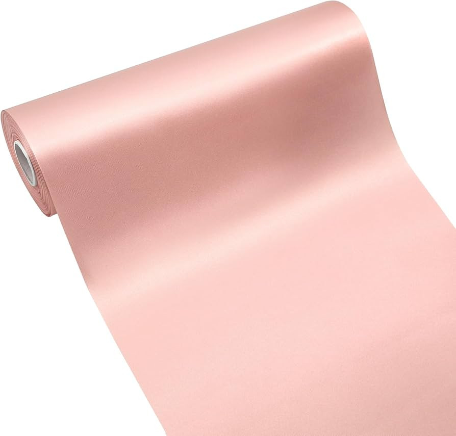 Dusty Pink Satin Wide Ribbon 10 Inch 25 Yards Fabric Large Silk Ribbon for Gift Wrapping Cutting ... | Amazon (US)