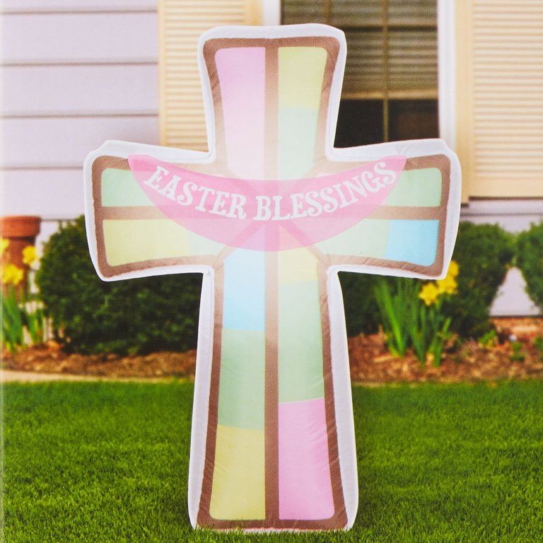 Easter Blessings Cross Airblown Yard Inflatable, 3.5 ft, by Way To Celebrate | Walmart (US)