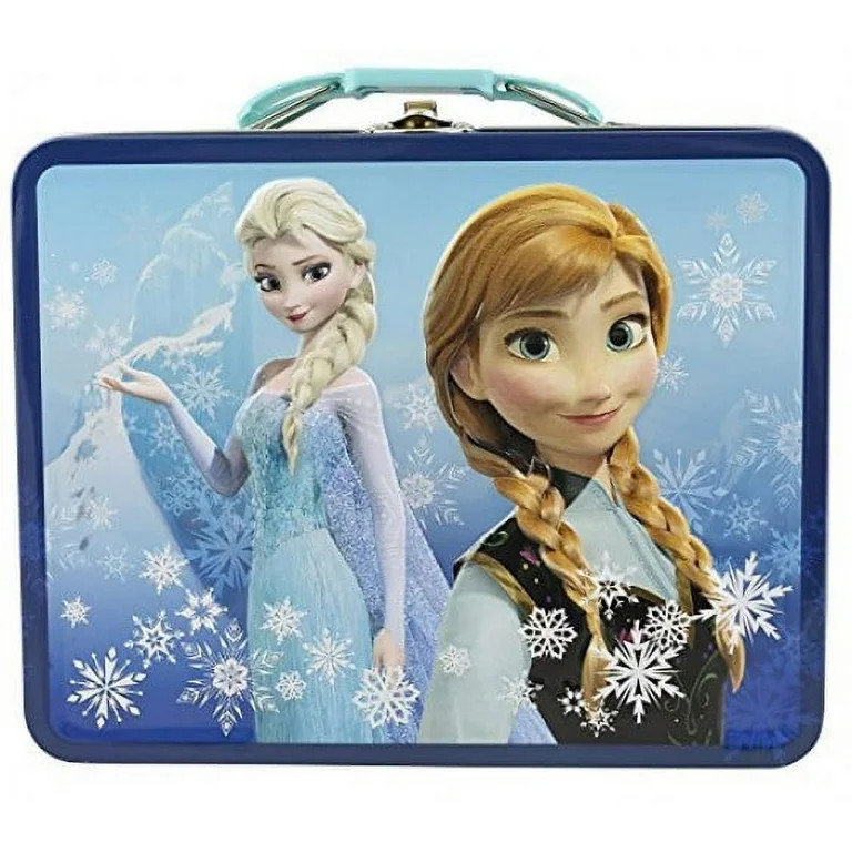 Disney Frozen 3D Design Embossed - Metal Tin Lunchbox (Navy) | Walmart (US)