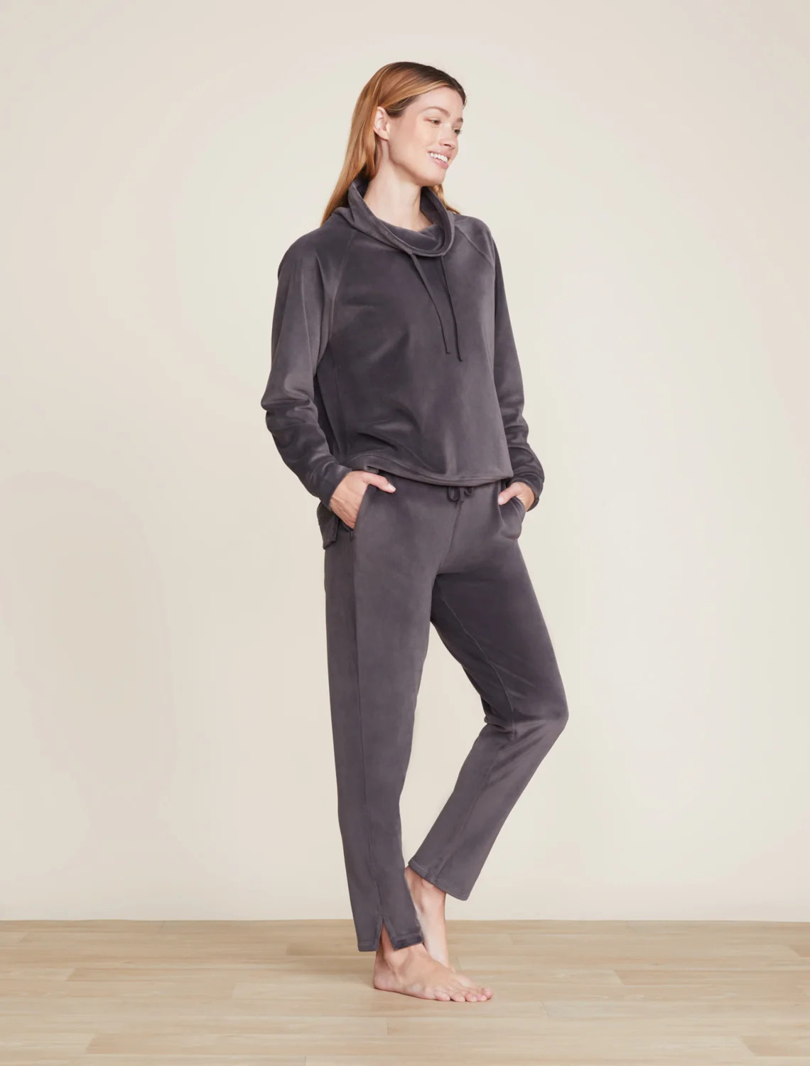 LuxeChic® Skinny Pant with Zippers - Carbon / M | Barefoot Dreams