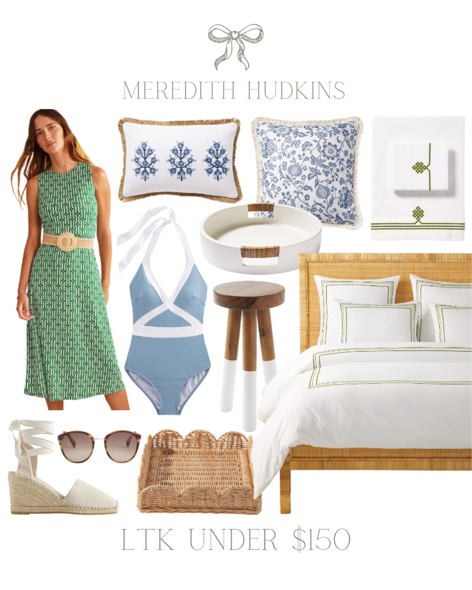 Serena and lily sale, Boden, Tuckernuck, blue and white one piece swimsuit, women’s swimwear, green midi dress, preppy, classic, timeless, grand millennial, accent pillow, throw pillow, blue and white pillow, blue and white home, coastal home, coastal fashion, vacation fashion, vacation outfit idea, resort outfit, sheet set, primary bedroom, duvet cover, white duvet, woven tray, rattan tray, wooden stool, women’s shoes, wedges, women’s fashion, serving tray, home Decor

#LTKstyletip #LTKsalealert #LTKhome