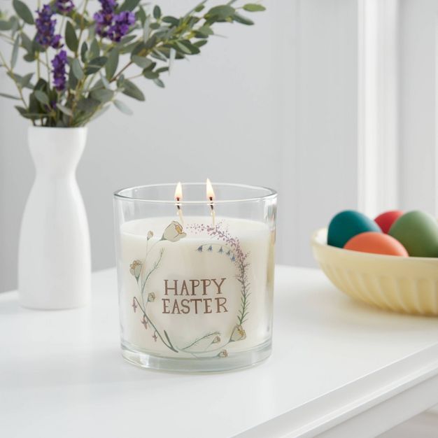 13oz Glass Candle with Lid Happy Easter Flower Market - Threshold™ | Target