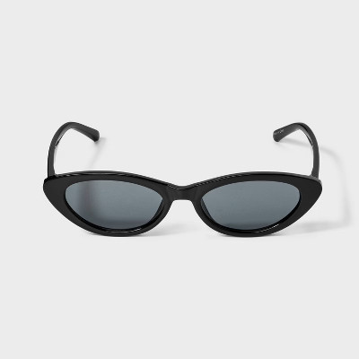 Women's Slim Plastic Cateye Sunglasses - Wild Fable™ Black | Target