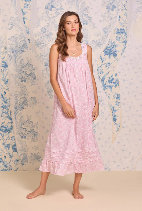 The "Eileen" Cameo Garden Cotton Lawn Ballet Nightgown | Eileen West