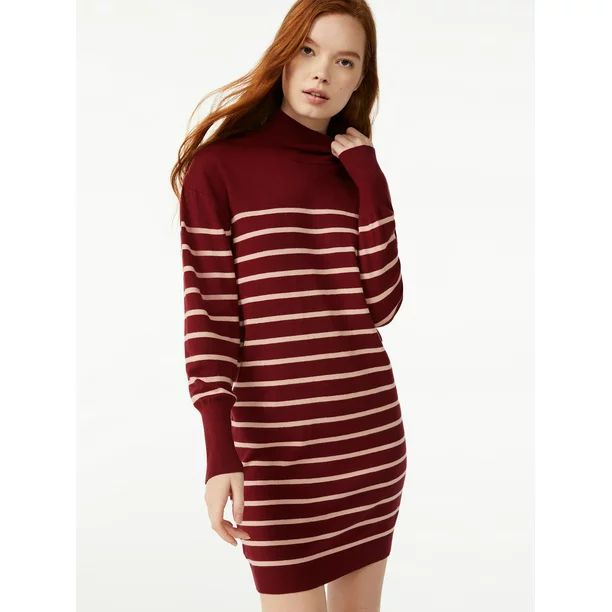 Free Assembly Women's Turtleneck Sweater Dress - Walmart.com | Walmart (US)