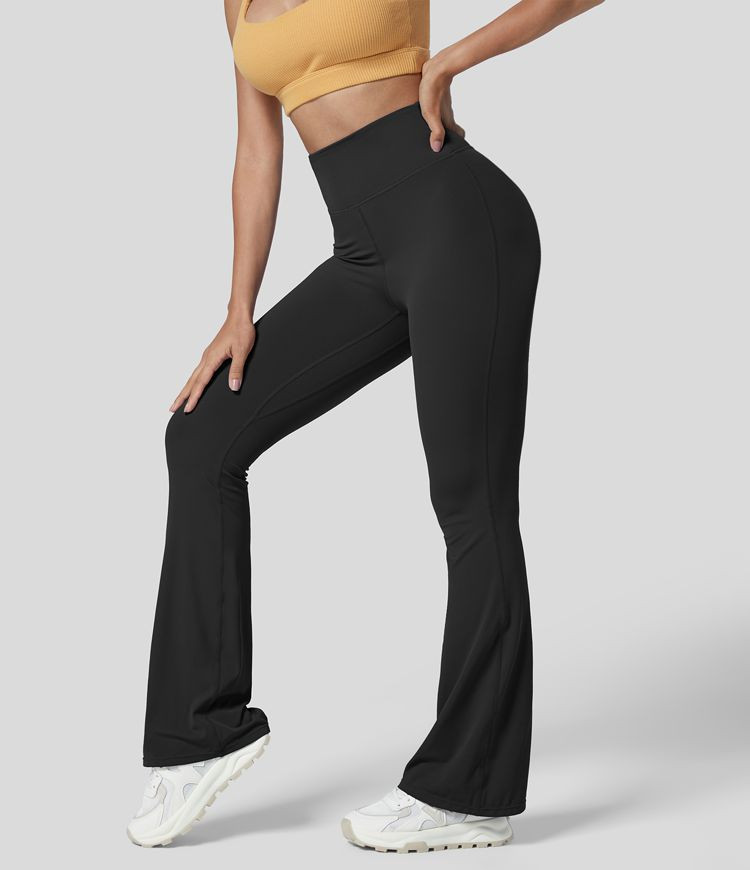 Cloudful™ Fabric 3.0 High Waisted Back Pocket Solid Full Length Flare Yoga Leggings | HALARA