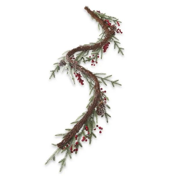 Holiday Time Frosted Berry Christmas Garland, 6 Foot - Walmart.com | Walmart (US)