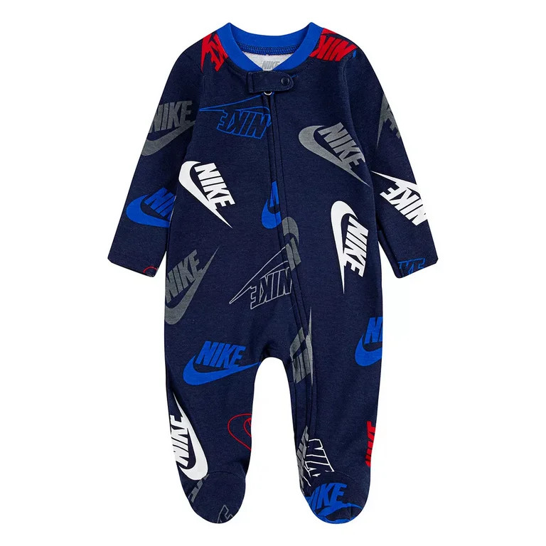 Baby Nike Logo Zip Footed Sleep & Play Cotton Blend 6 Months | Walmart (US)