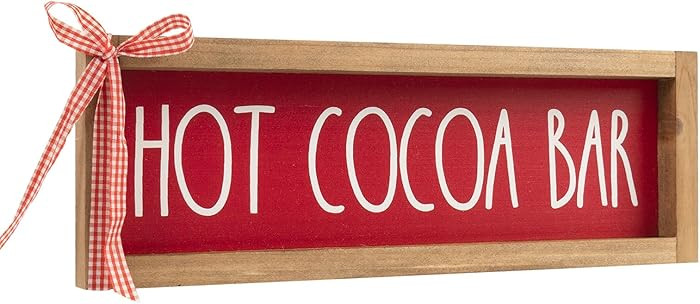 Hot Cocoa Bar Sign, Wooden Christmas Coffee Bar Decor, Xmas Holiday Decorative Signage Indoor Tab... | Amazon (US)
