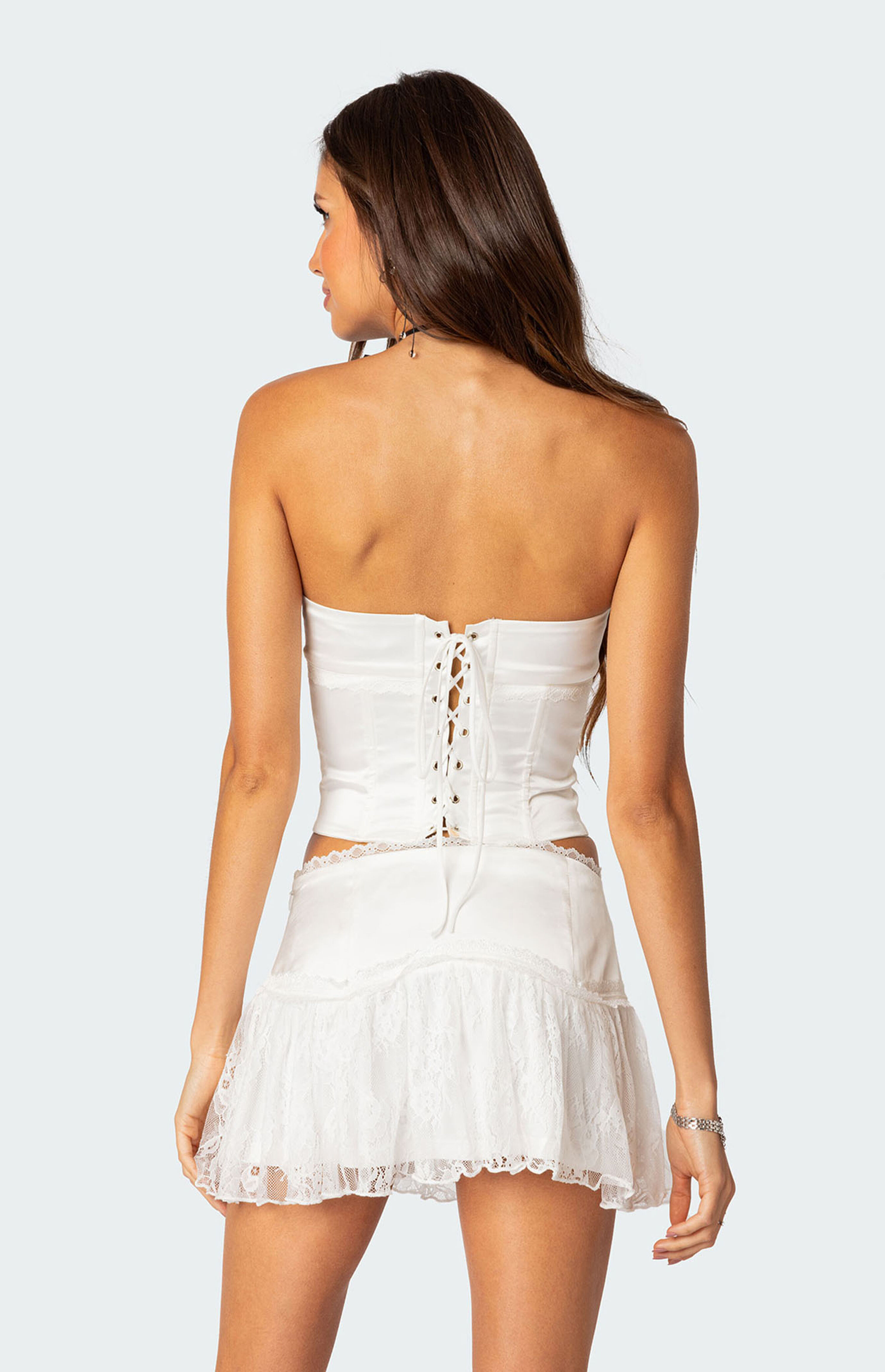 Edikted Lex Satin & Lace Corset | PacSun