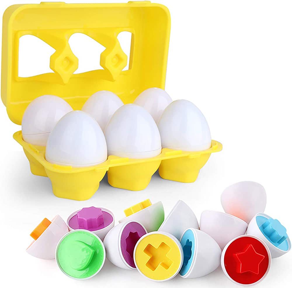 Toddler Toys - Color Matching Egg Set - Educational Color, Shapes and Sorting Recognition Skills ... | Amazon (US)