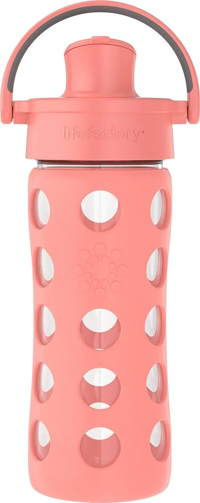 Lifefactory 12-Ounce Glass Water Bottle with Active Flip Cap and Protective Silicone Sleeve, Cant... | Amazon (US)