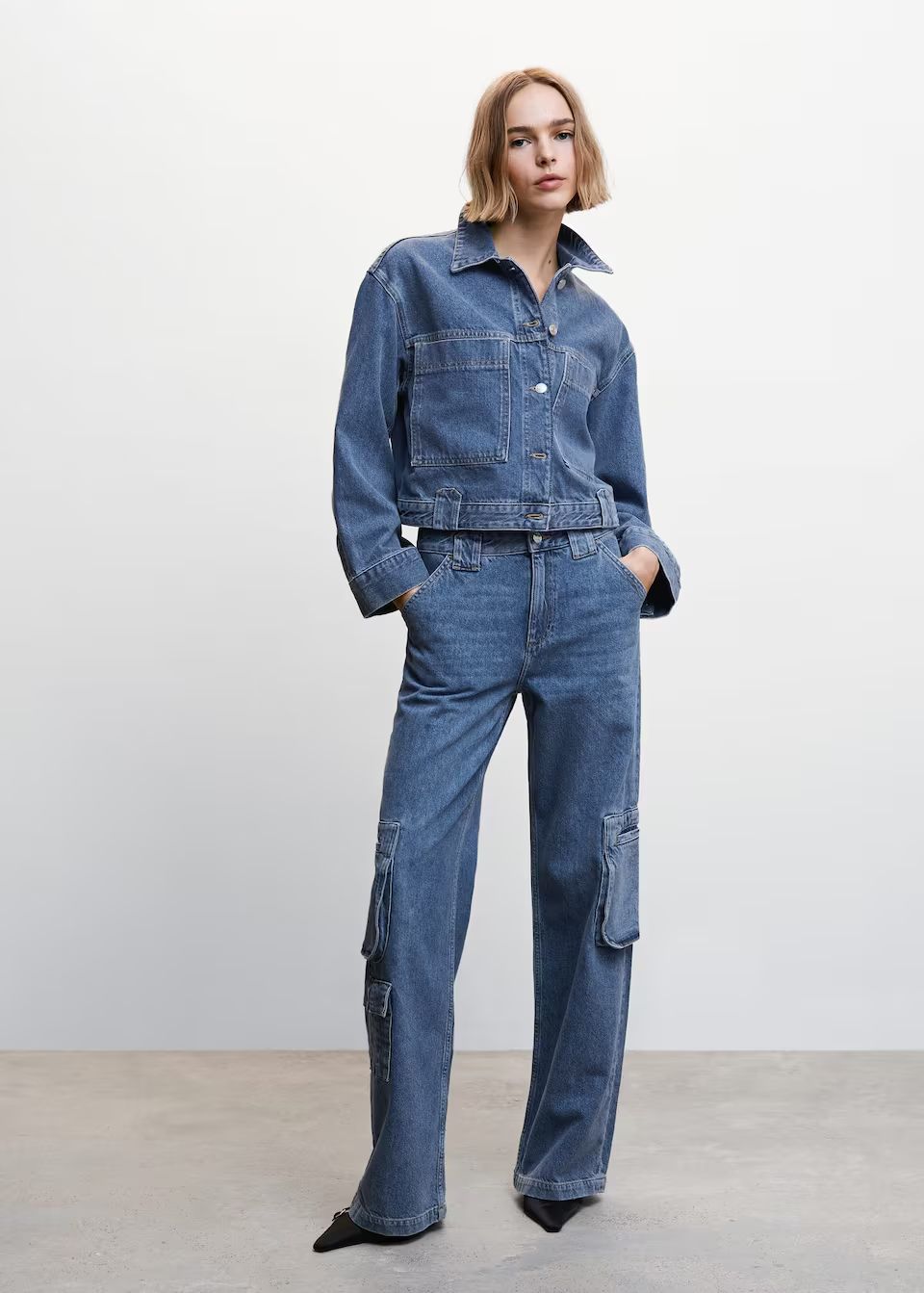 Pocket cargo jeans -  Women | Mango USA | MANGO (US)
