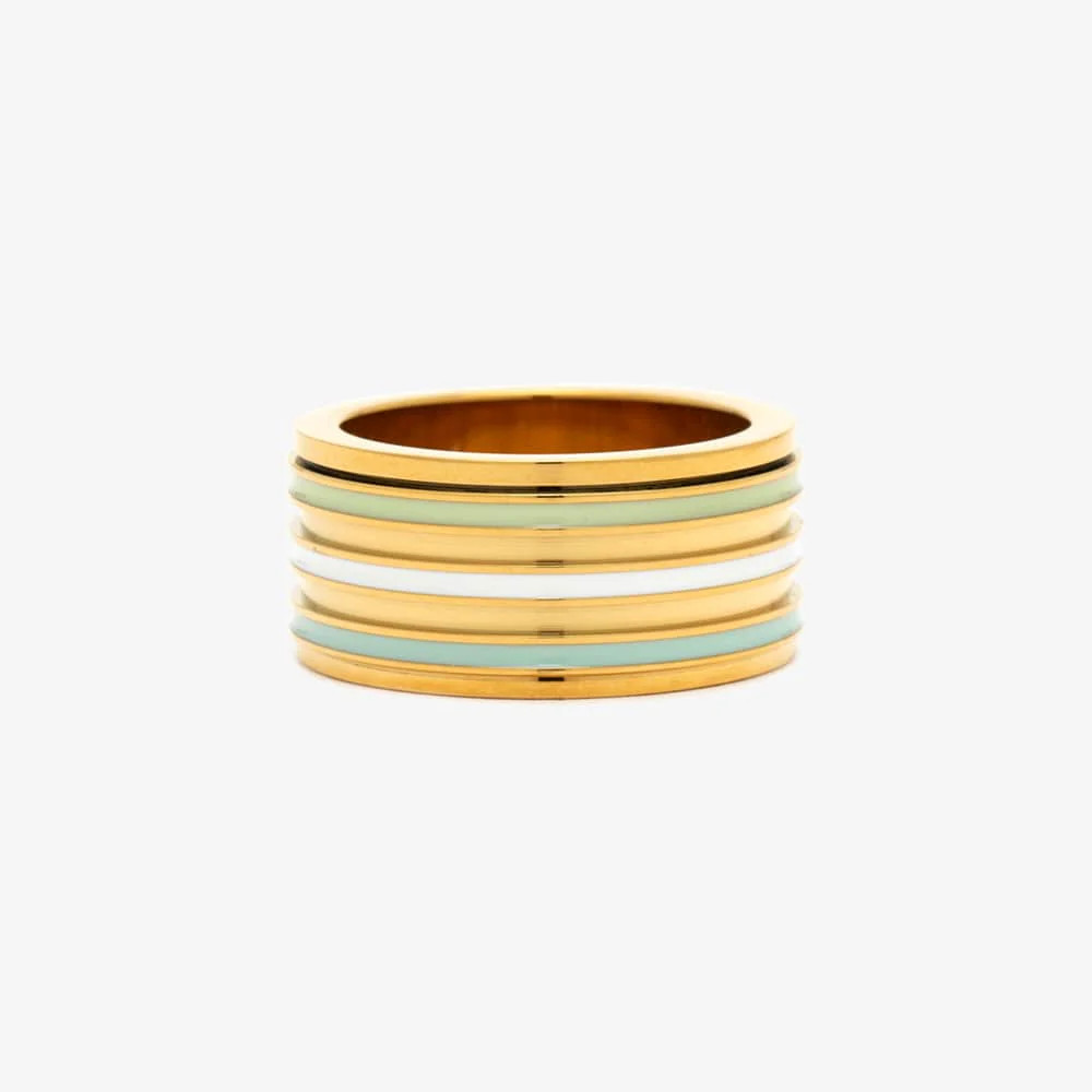 Wide Enamel Stripe Fidget Ring | Pura Vida Bracelets