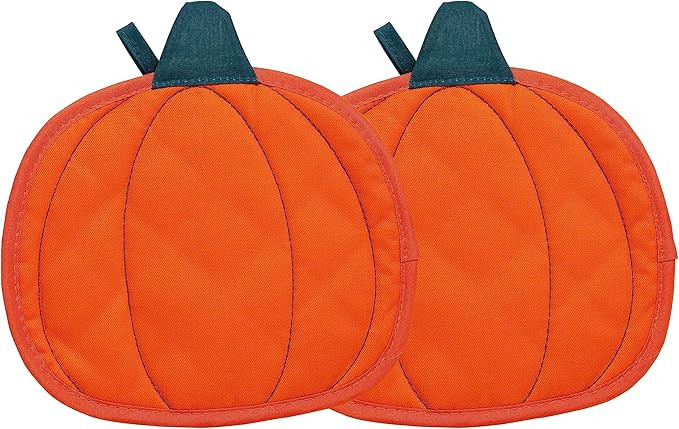 Pearhead Holiday Decor, Kitchen Fall Home Décor, Set of 2, Pumpkin Pot Holders | Amazon (US)