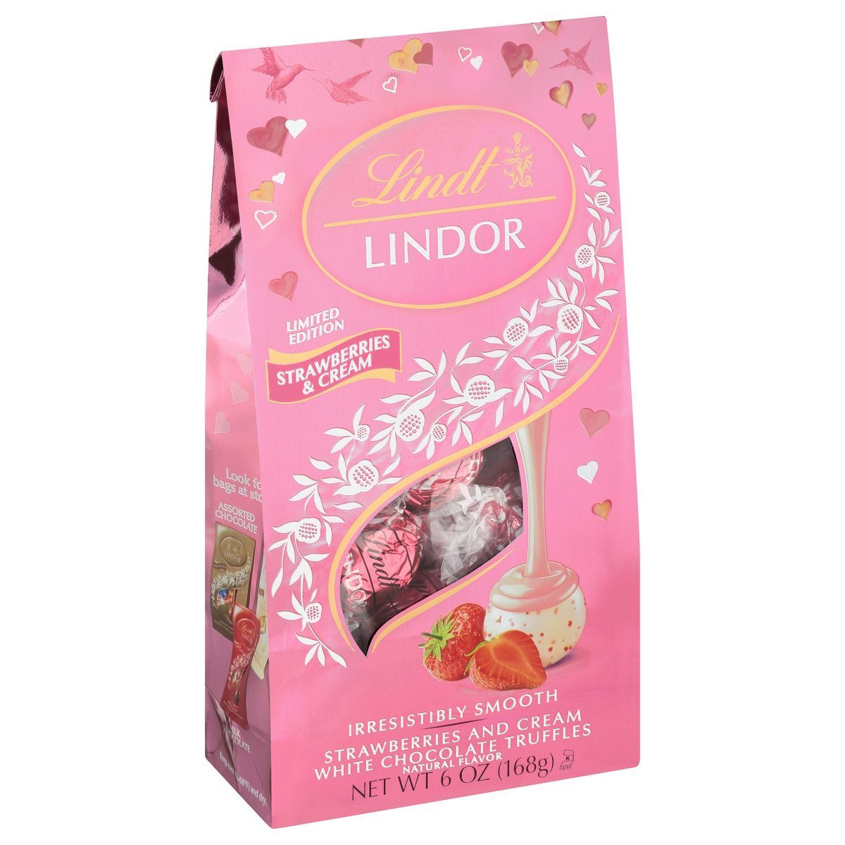 Lindt Lindor Valentine's Strawberries and Cream White Chocolate Truffles - 6oz | Target