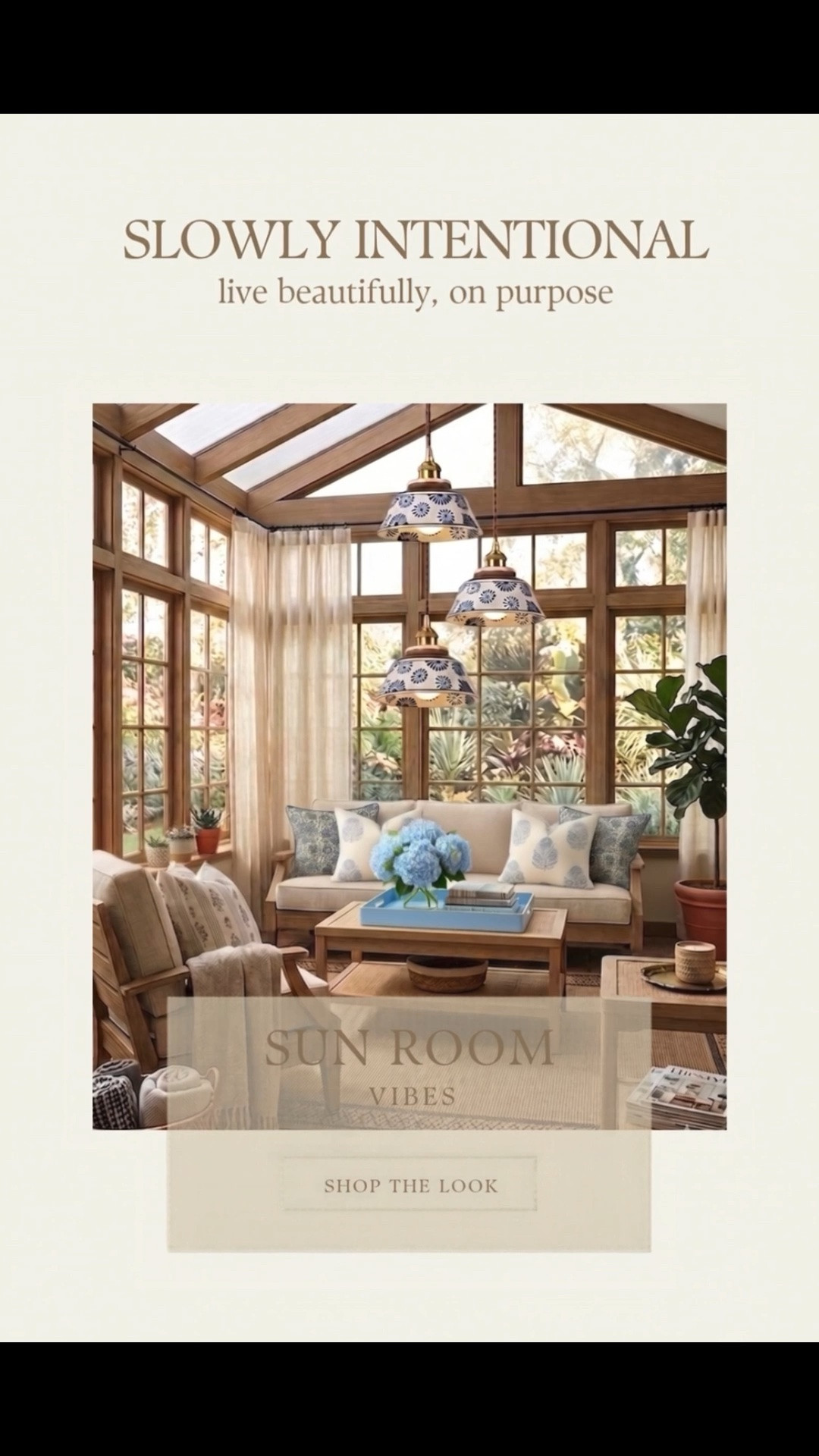 An indoor/outdoor room with all the vibes, get the look of pottery barn for less with these Amazon finds. Sunroom decor, Coastal grandmother, Blue and white decor, Grandmillennial style, Coastal living room, Hydrangea arrangement, Patterned pendant lights, Neutral home aesthetic, Summer home decor, Block print pillows

#LTKHome
