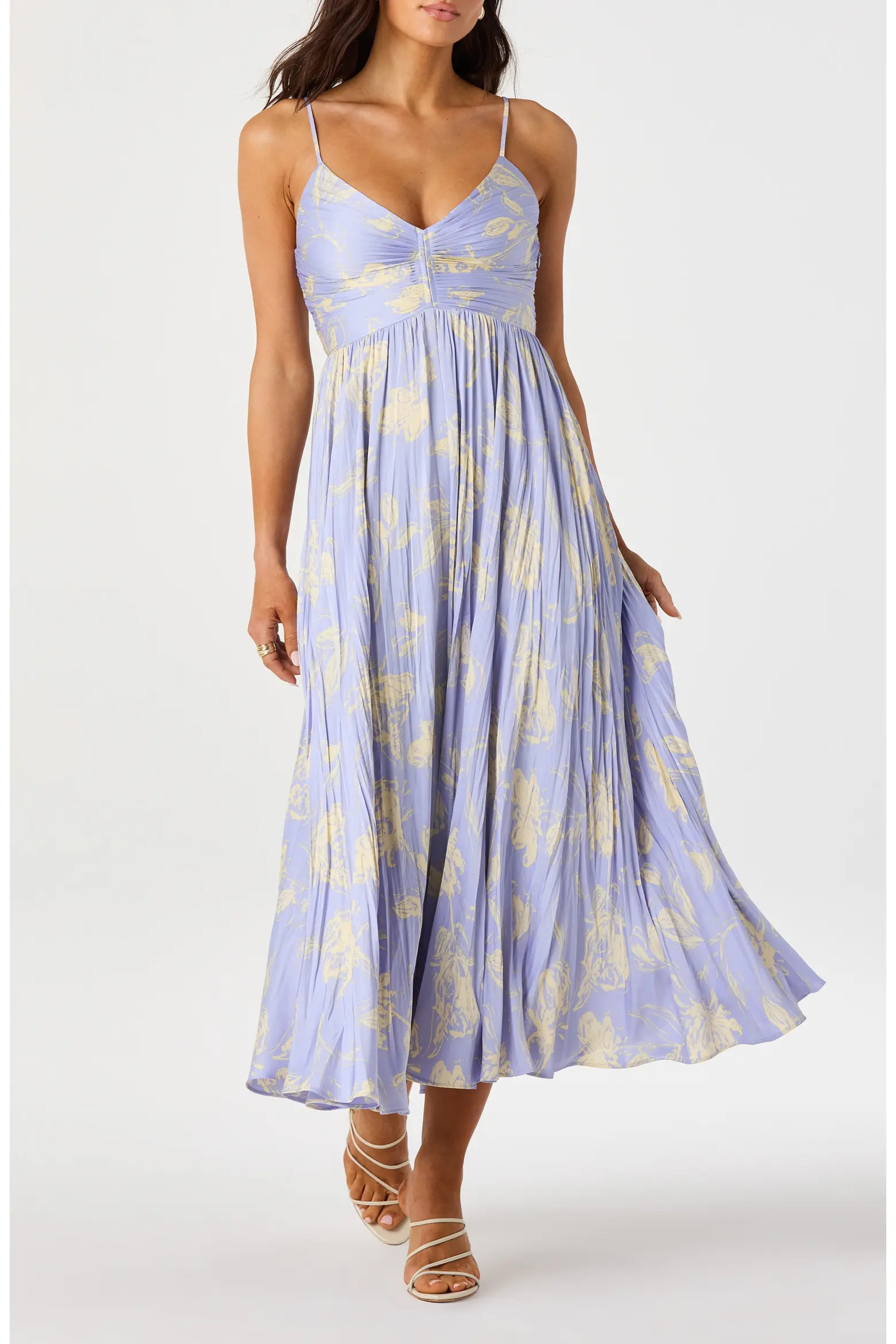Maeve Floral Ruched Midi Dress (Women) | Nordstrom | Nordstrom