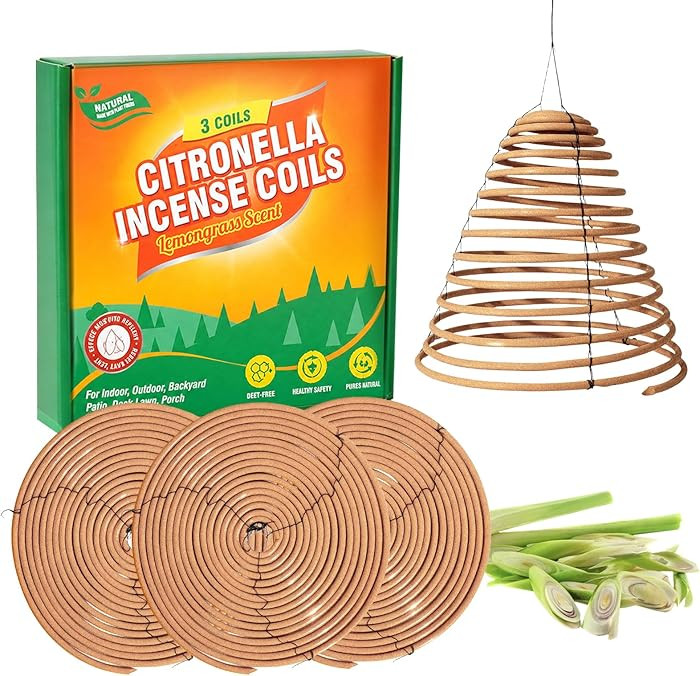 SCENTORINI Hanging Citronella Coils, 24H Long Lasting Citronella Incense Coils for Patio Porch Ba... | Amazon (US)