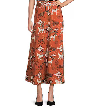 Antonio Melani Michele Coordinating Western Printed Sateen A-Line Skirt | Dillard's | Dillard's