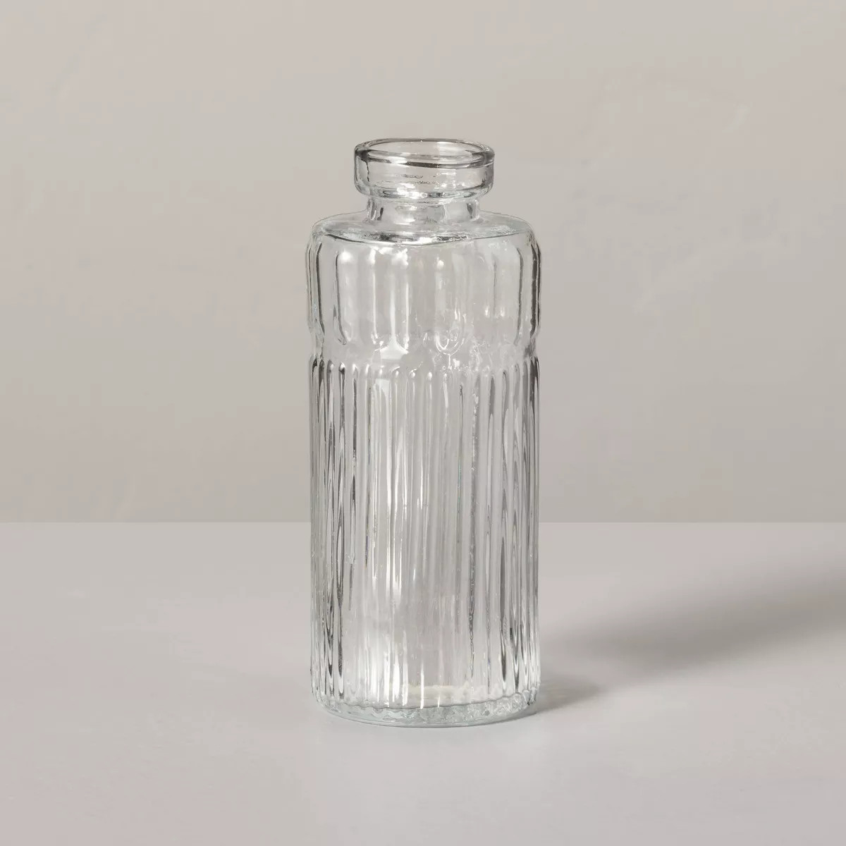 Medium Ribbed Clear Glass Bud Vase - Hearth & Hand™ with Magnolia | Target