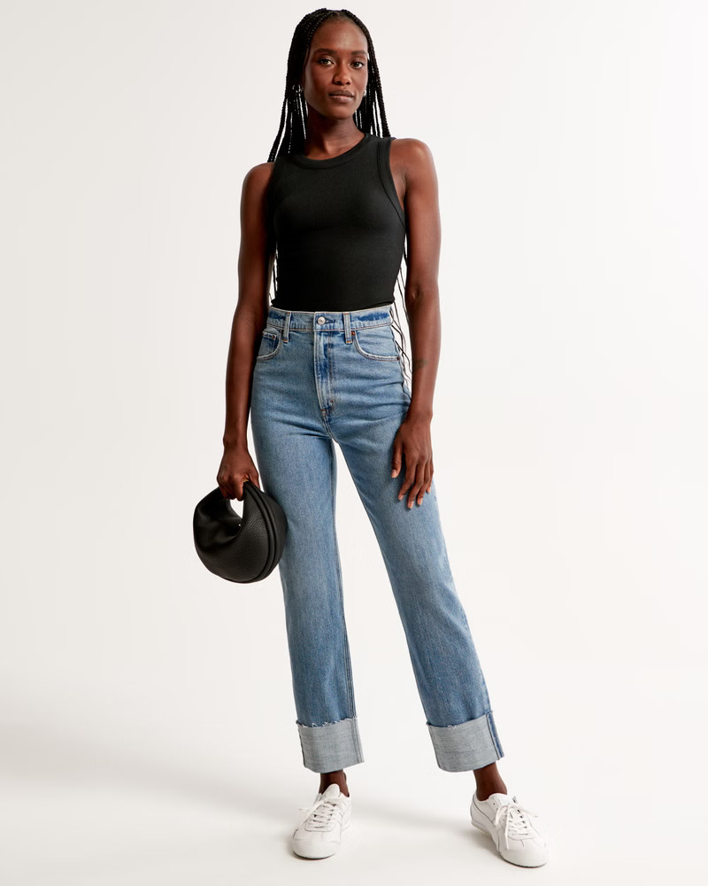Ultra High Rise Ankle Straight Jean | Abercrombie & Fitch (US)