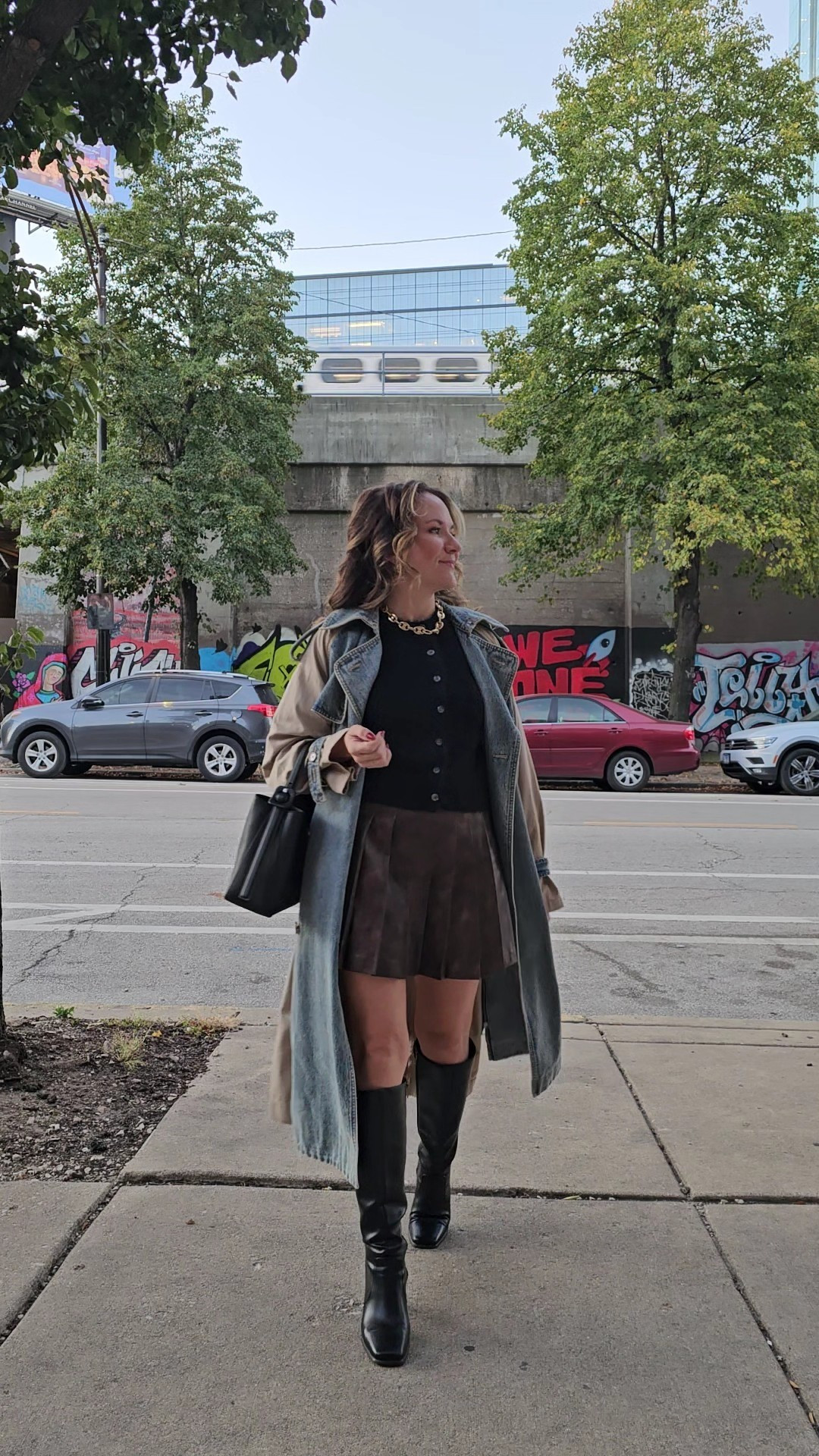 Black and brown outfit for fall with Old Navy eyelash sweater and brown pleated Vici skirt

#LTKSeasonal #LTKStyleTip