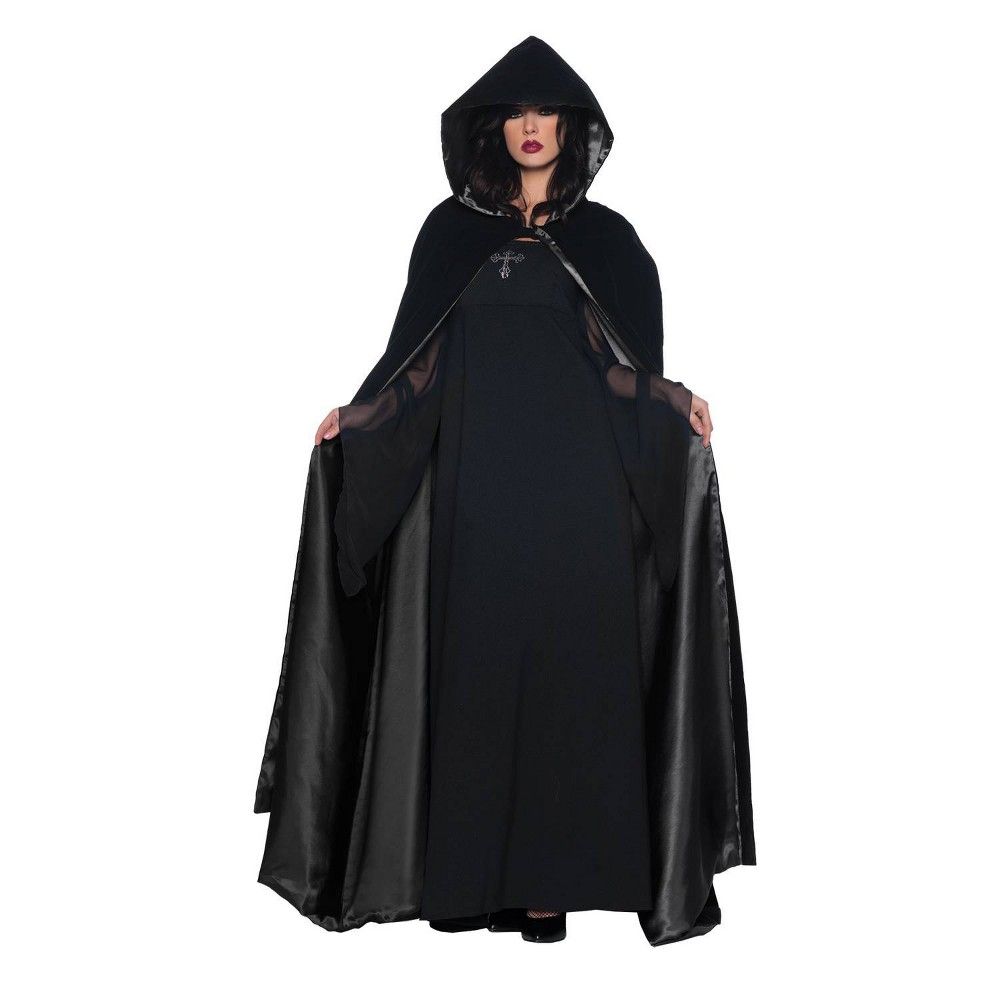 Halloween Adult Costume Black Cape Deluxe 63"", Women's | Target