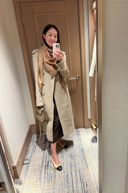 London street style look - skirt, with a trench coat, and ballet flats  

#classicstyle
#modernfashion
#cityoutfit
#summeroutfit
#vacationoutfit

#LTKWorkwear #LTKSeasonal #LTKStyleTip