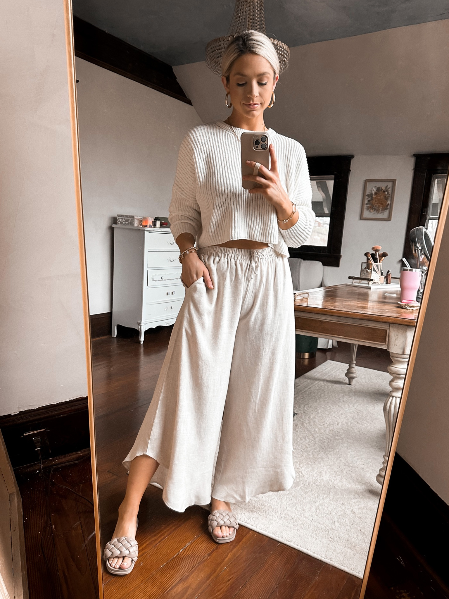 Neutral spring outfit
Linen pants, size M 
Braided sandals tts
Pink lily discount code: ALEXIS20 

#LTKSeasonal #LTKFind