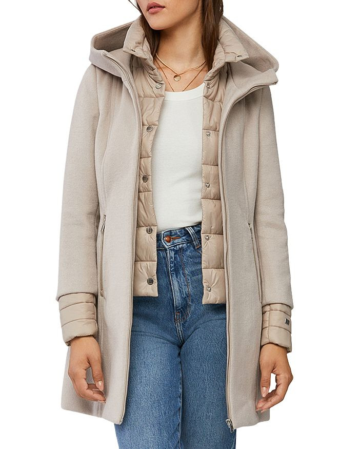 Rooney Hooded Mixed Media Coat | Bloomingdale's (US)