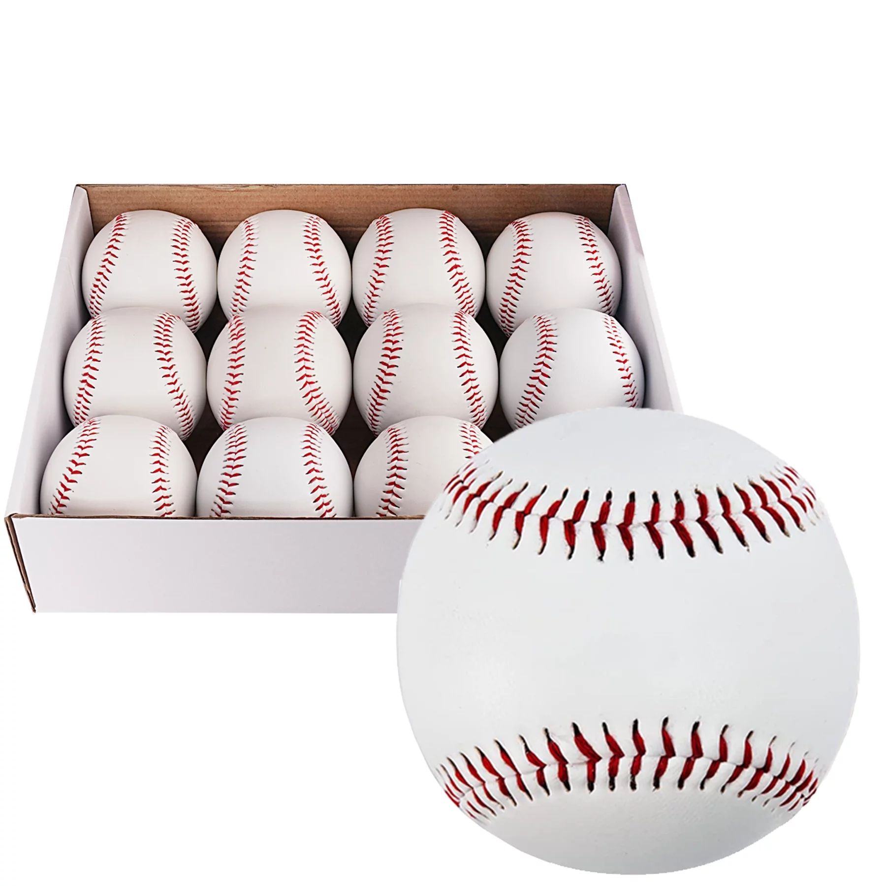 GKK 12 Pack Standard Size Adult Baseballs Unmarked & Leather Covered Training Ball Practice Baseb... | Walmart (US)