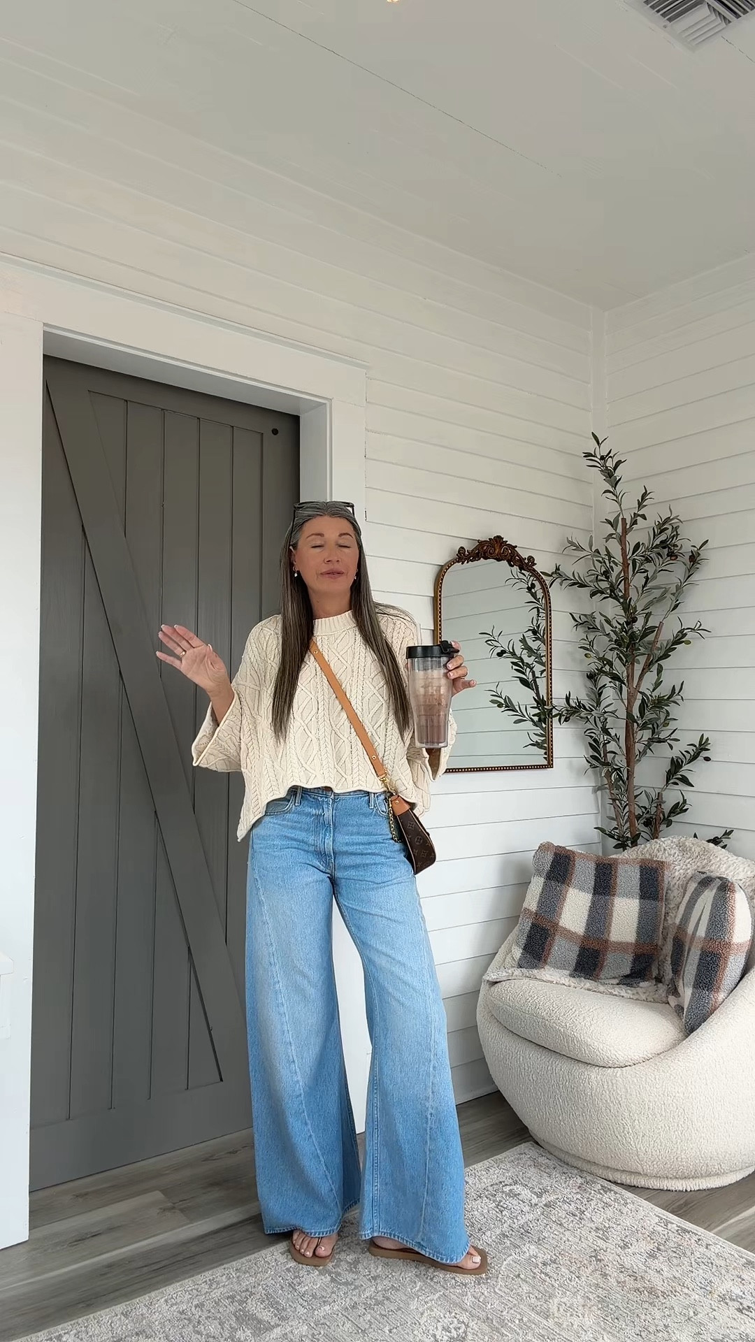 Easy comfy, casual outfit of the day. Wearing true to size 27 in jeans and a small in the sweater. Period.

#LTKOver40 #LTKgrwm #LTKootd