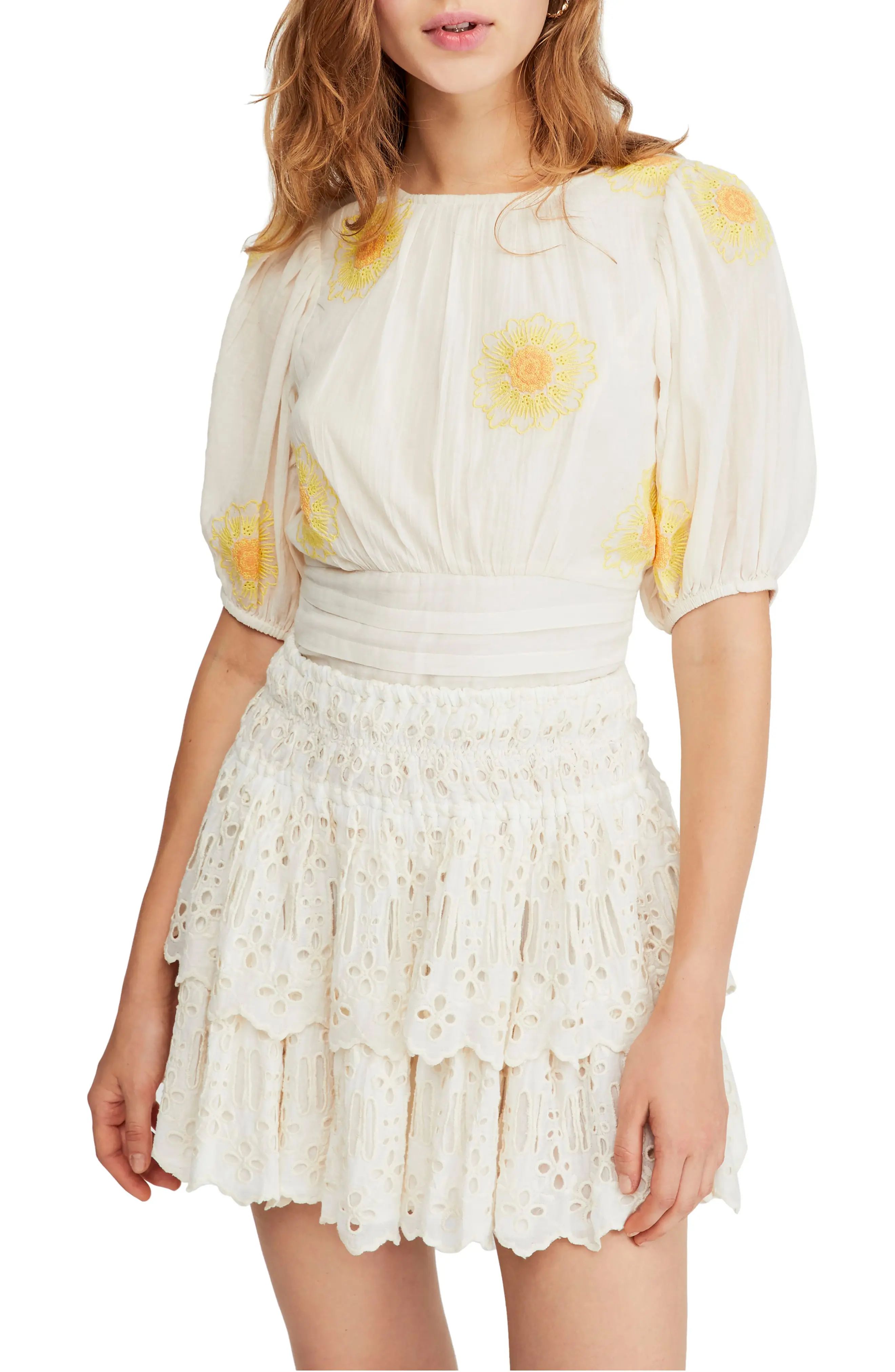 Free People My Girl Embroidered Floral Top | Nordstrom