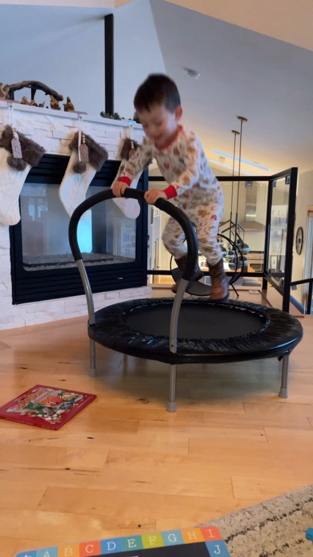 Need to help burn off that toddler energy. Meet this trampoline.

The rebounder fitness trampoline works as a trainer to increase you and your kids strength and stamina; Designed with sturdy construction and can support up to 150 lbs. 