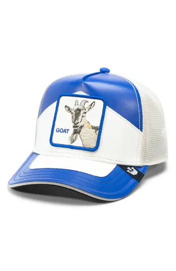 Goorin Bros. Moto Goat Faux Leather Trucker Hat in Blue at Nordstrom Rack | Nordstrom Rack