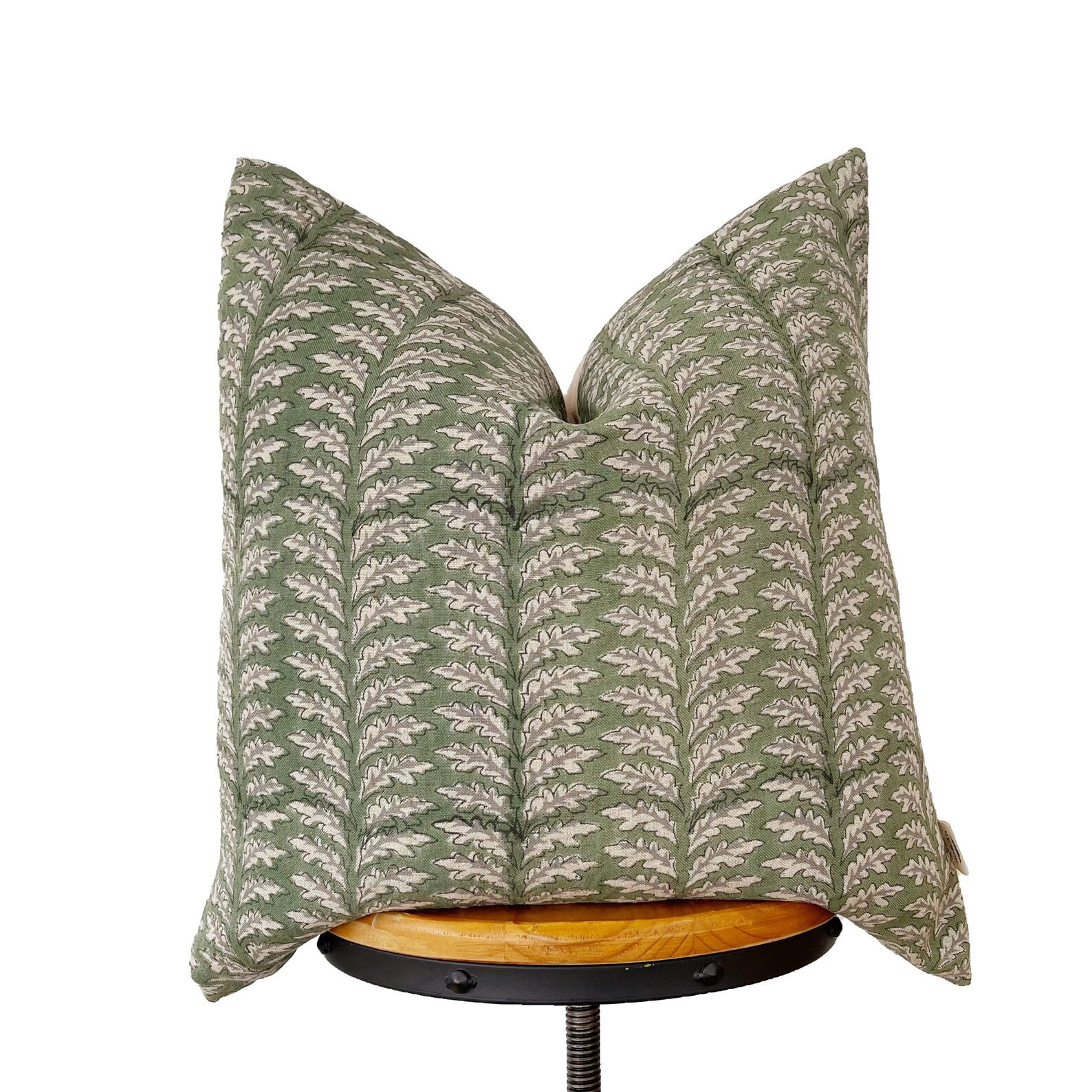 Block Print Linen Pillow, Green/gray /black Striped Natural Linen Pillow Cover - Etsy | Etsy (US)