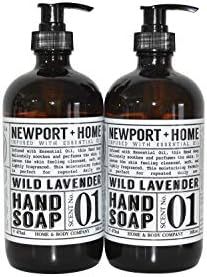 Newport Home and Body Co Hand Soap, Wild Lavender, 2 Glass Bottles 16 fl oz each | Amazon (US)