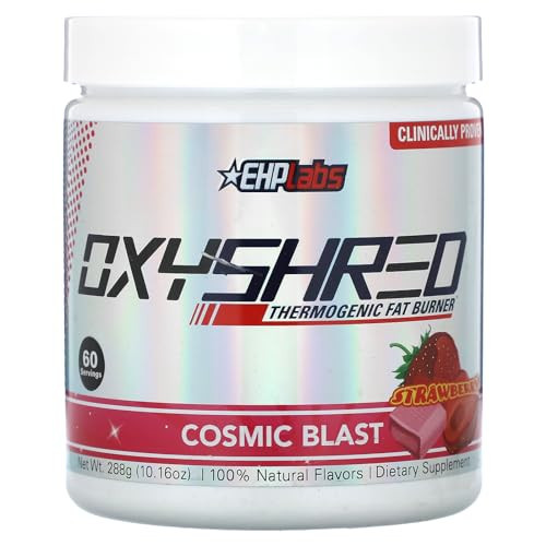 EHP Labs OxyShred Pre Workout Powder - Preworkout Powder with L Glutamine & Acetyl L Carnitine, Energy Boost Drink - Cosmic Blast, 60 Servings | Amazon (US)