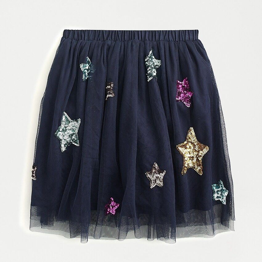 Girls' tulle skirt with sequin stars | J.Crew US