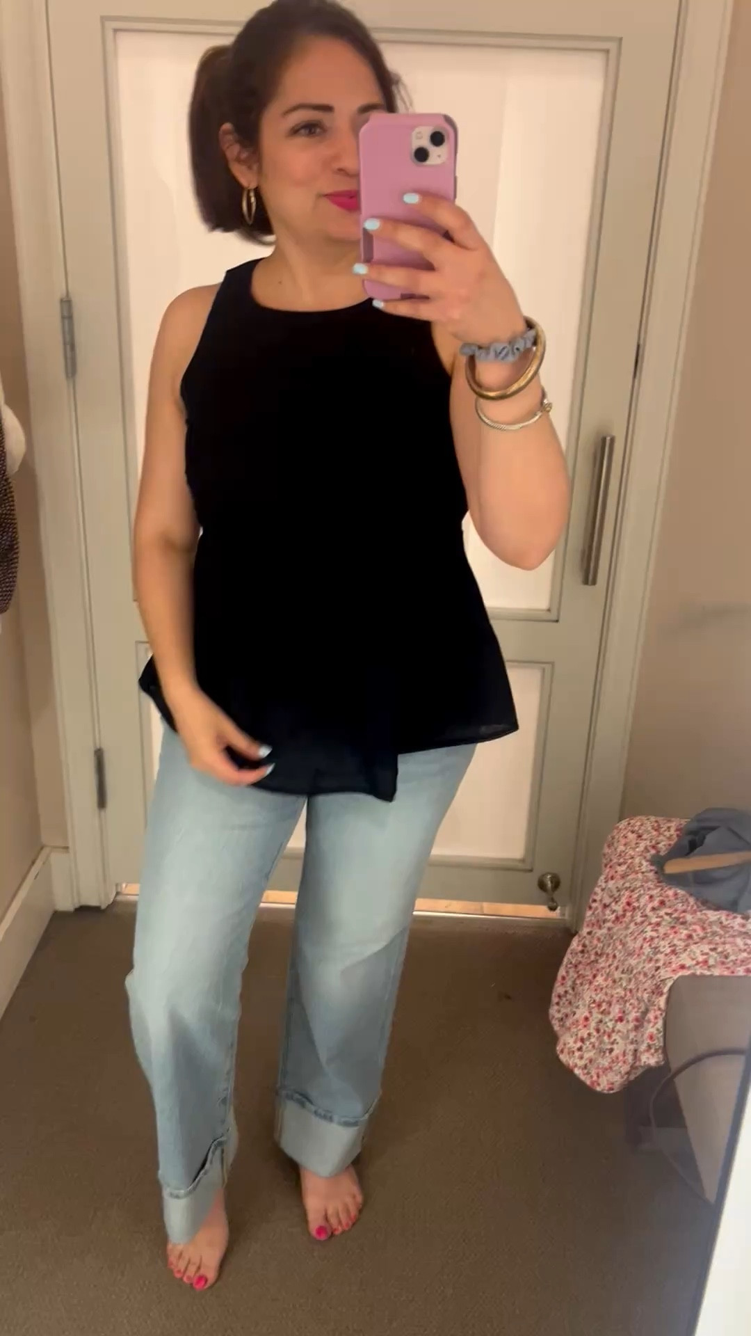Linen blend peplum top such great material for spring and summer wearing a size small on sale for 50% off 

Spring outfits 2026

#LTKSaleAlert #LTKPetite