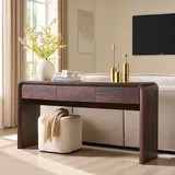 Aitjunz 63" W Modern Console Table with 3 Drawers, Narrow Wood Entryway Table with Storage & Curv... | Walmart (US)