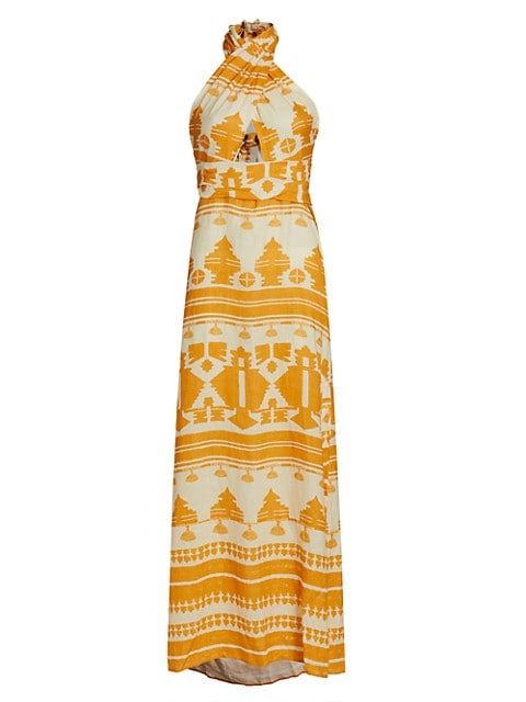 Facundo Printed Linen Maxi Dress | Saks Fifth Avenue