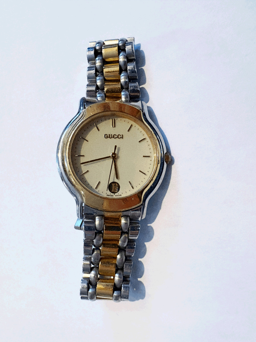 Vintage Gucci 8000.2L Ladies Two-Tone Watch - New Battery - Authentic - Swiss Ma | eBay US
