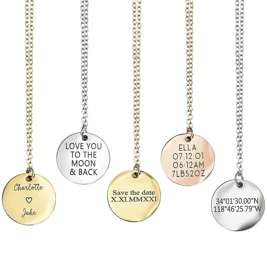Personalized Gift Name Necklace for Women Engraved Necklace Inspiration Custom Coordinates Handma... | Amazon (US)