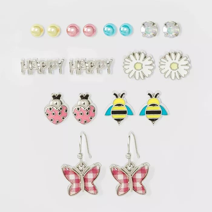 Girls' Happy Bees and Flower Earrings - Cat & Jack™ | Target