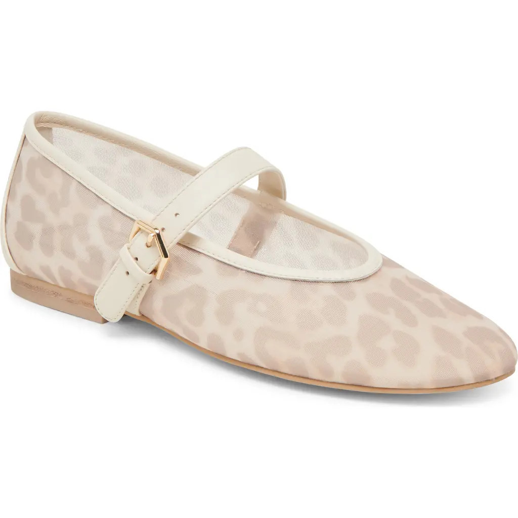 Dolce Vita Roslyn Mary Jane Flat in White Leopard at Nordstrom, Size 9 | Nordstrom