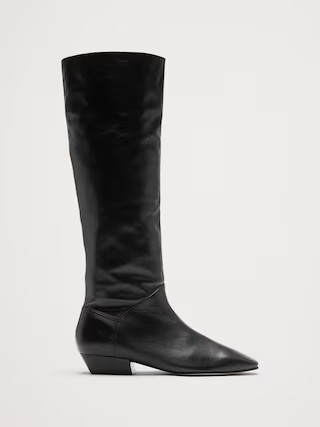 Italian Leather Knee-High Boot | Banana Republic (US)